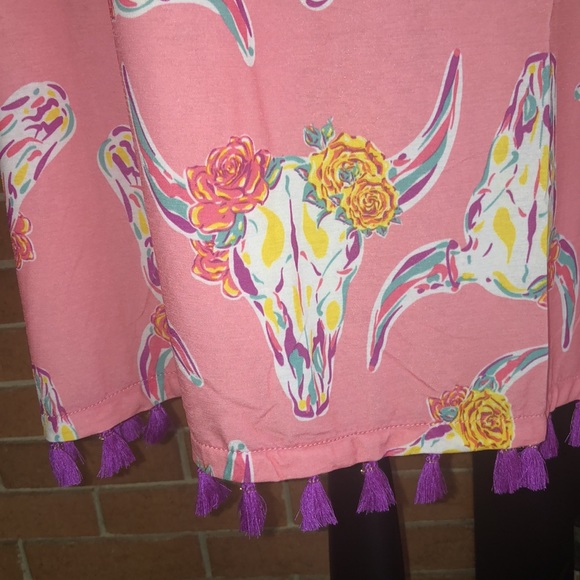 💕SIMPLY SOUTHERN💕WILD COW SKULL TASSEL DRESS💕 - Picture 5 of 10